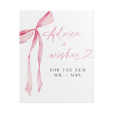 Advice + Wishes Sign Baby Shower Sign | Pink Bow - product view 7