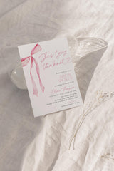 She's Tying the Knot Bridal Shower Invitation | Pink Bow