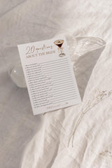 20 Questions About the Bride Bridal Shower Game | Love is Brewing Espresso Martini - Printed Game by Wild Bloom Design Studio