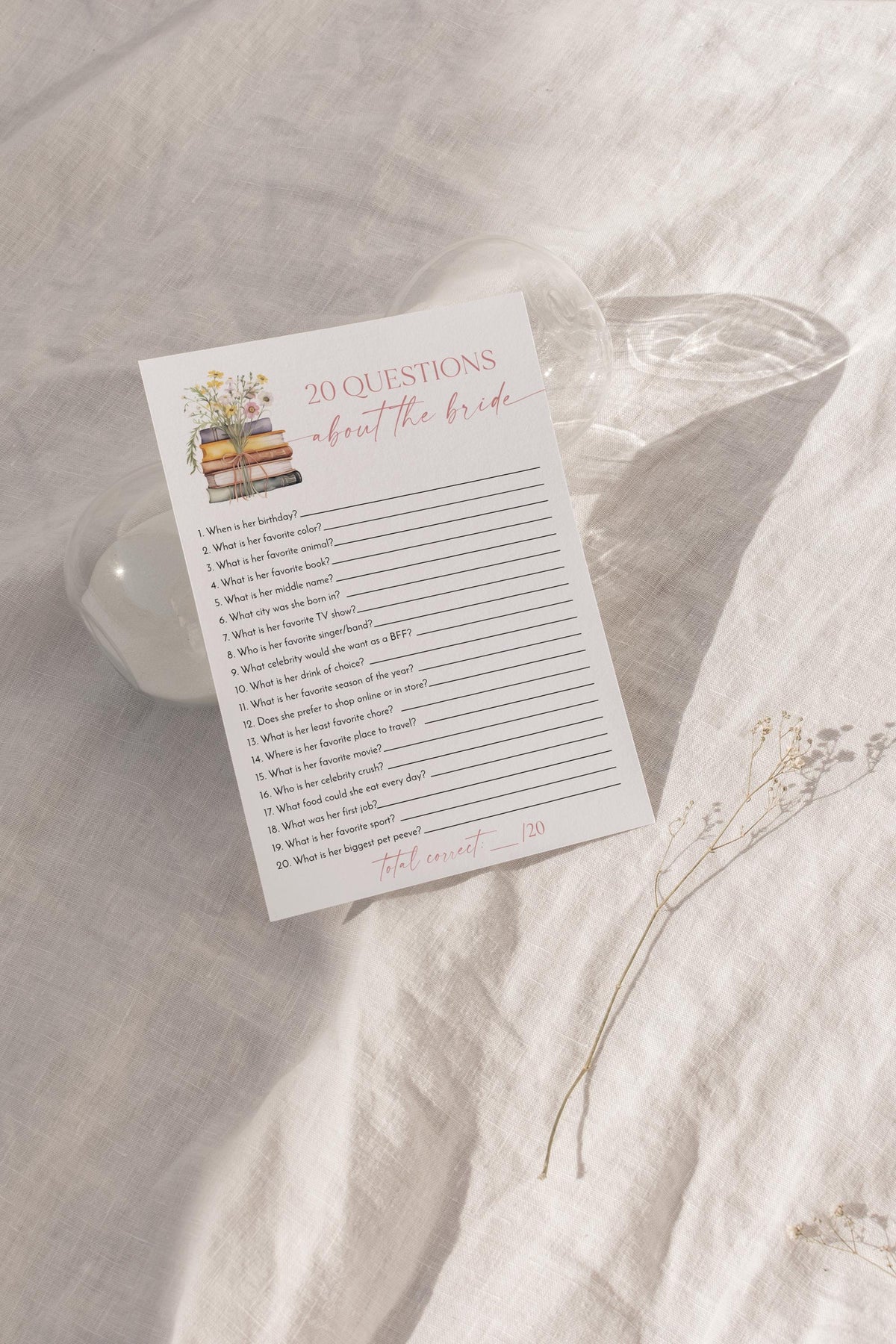 Bridal Trivia Game | Wildflower Books How Well