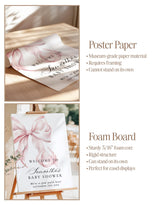 Pink Bow Bridal Shower Welcome Sign | Coquette