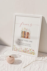 Favors Sign 8x10 | Wildflower Books Bridal Shower
