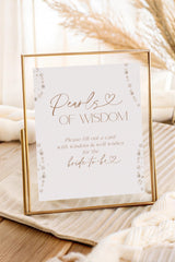 Pearls of Wisdom Bridal Shower Sign | Pearls and Prosecco