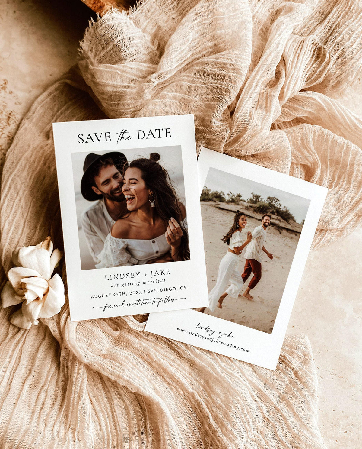 Minimalist Photo Save the Date with Envelopes | Simple Boho Wedding 5x7