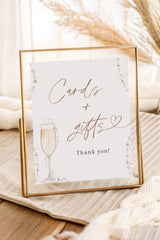 Cards and Gifts Bridal Shower Sign | Pearls and Prosecco