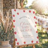 Berry Sweet Baby Shower Welcome Sign | Strawberry Theme