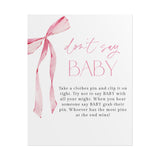 Don't Say Baby Game Sign Baby Shower Game Sign | Pink Bow