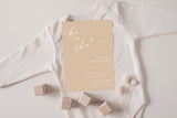 Minimalist Gender Neutral Reveal Invitation | He or She 5x7 with Envelopes BM1