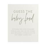 Guess the Baby Food Sign | Boho Sage Neutral Baby Shower Game Sign 8x10 BM1