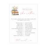 Would She Rather Bridal Shower Game | Wildflower Books Activity