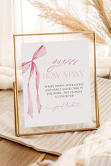 Guess How Many Game Baby Shower Game Sign | Pink Bow