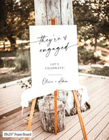They're Engaged Welcome Sign | Minimalist Modern Theme