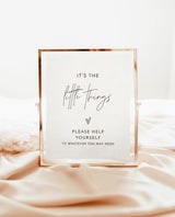 Wedding Basket Favor | It's The Little Things Toiletries Bathroom Sign