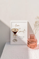 Love is Sweet Bridal Shower Treat Sign | Love is Brewing Espresso Martini