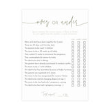 Over or Under Baby Shower Game | Boho Sage Baby Shower Game Card 5x7 BM1
