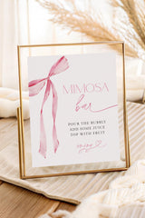 Mimosa Bar Sign Baby Shower Sign | Pink Bow