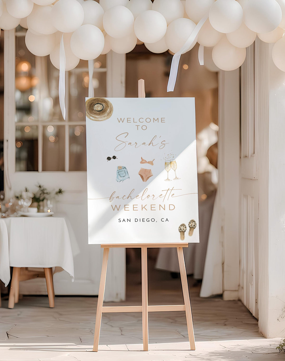 Bachelorette Weekend Welcome Sign | Pool Party Beach Bachelorette Poster