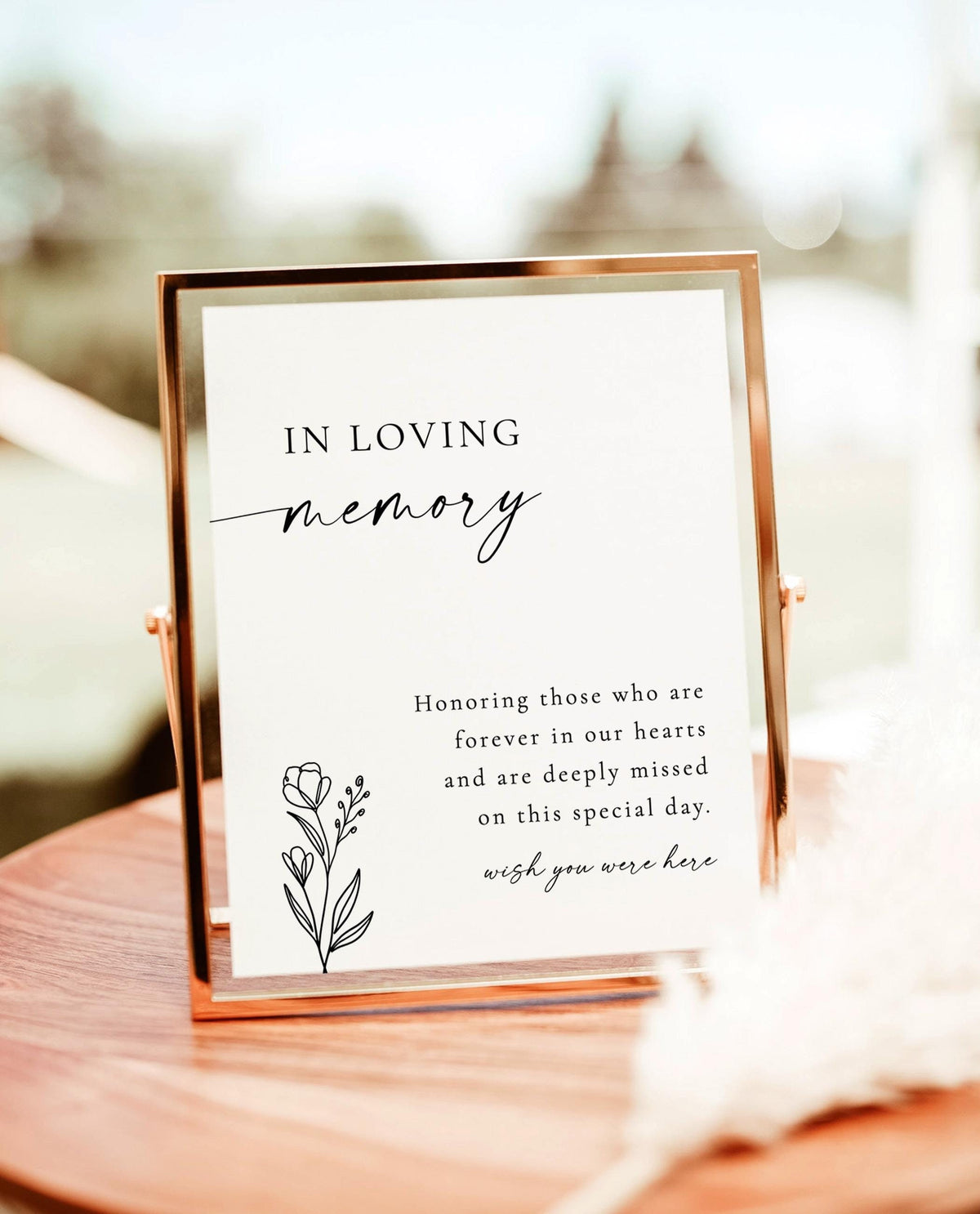 In Loving Memory Wedding Sign | Forever In Our Hearts Memorial Sign | Modern Theme