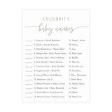 Celebrity Baby Name Game | Boho Sage Baby Shower Game Card 5x7 BM1