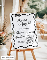 Champagne Engagement Party Welcome Sign | Modern Signage