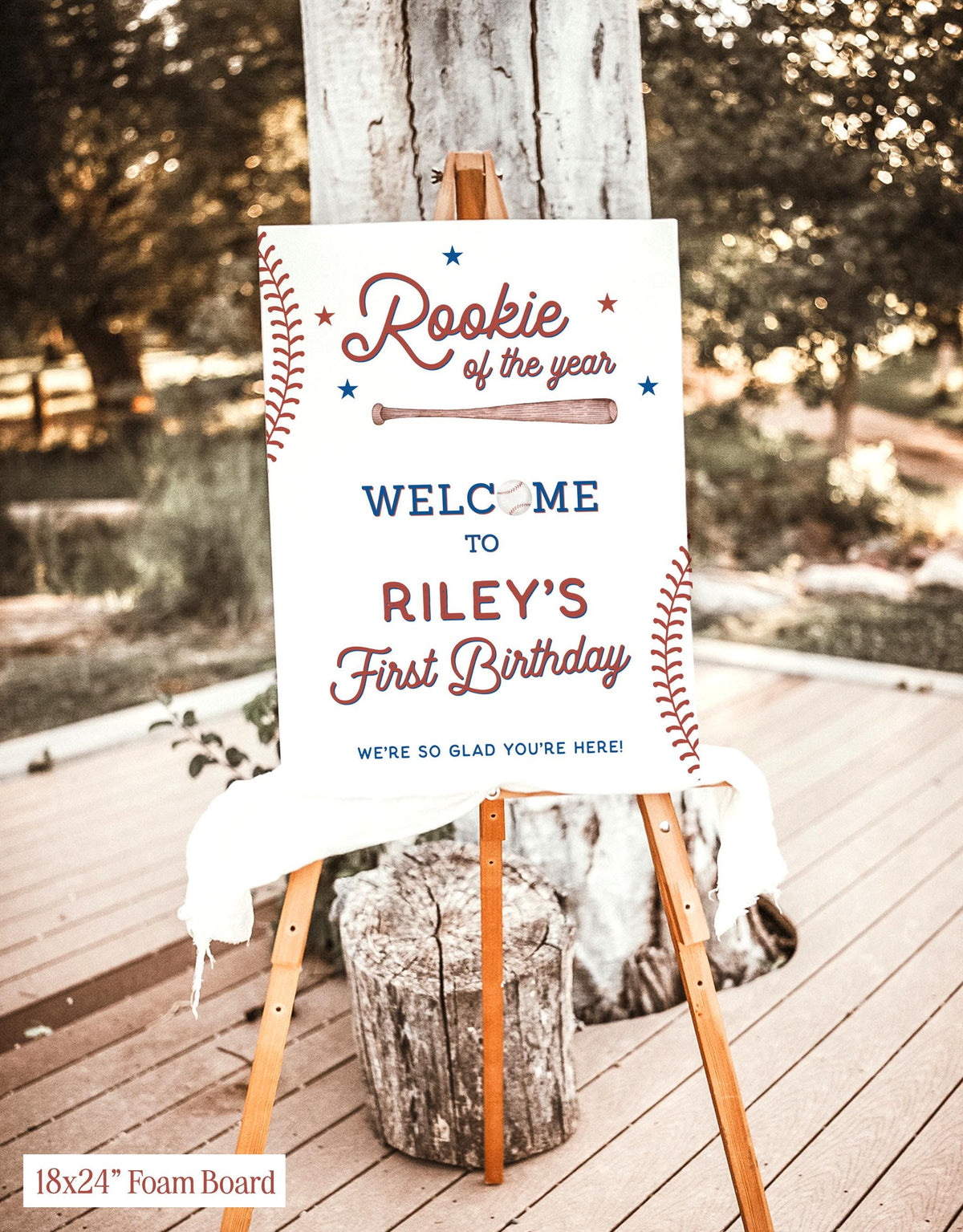 Baseball Birthday Party Welcome Sign | Rookie Of The Year Sports Theme