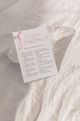 Wedding Traditions Game Bridal Shower Game | Pink Bow