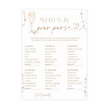 Whats In Your Purse Bridal Shower Game | Pearls and Prosecco