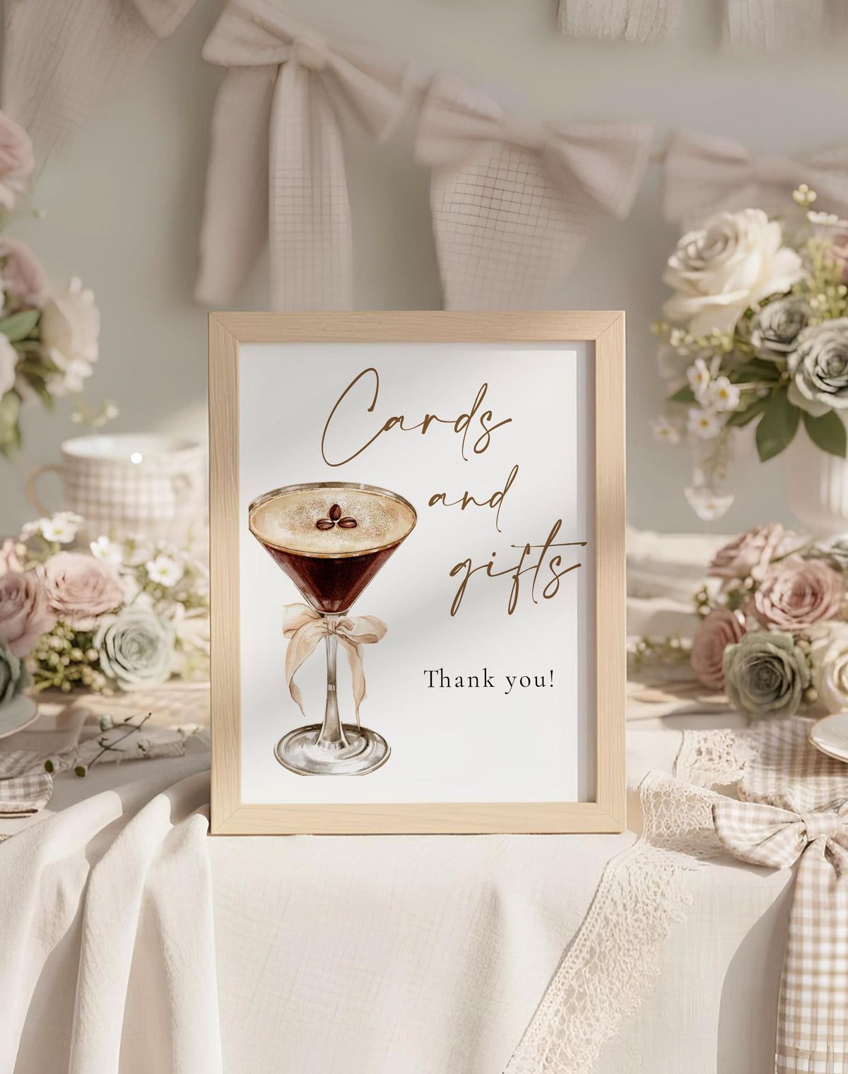 Cards and Gifts Bridal Shower Sign | Love is Brewing Espresso Martini