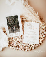 Photo Elopement Announcement with Envelopes | We Tied the Knot Minimalist Wedding Card 5x7