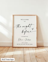 The Night Before Rehearsal Dinner Welcome Sign