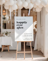 Happily Ever After Wedding Sign | Minimalist Modern Theme
