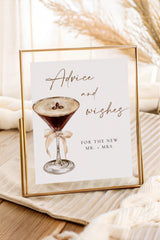 Advice and Wishes Bridal Shower Sign | Love is Brewing Espresso Martini - Printed Sign by Wild Bloom Design Studio