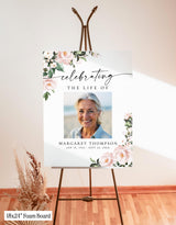 Floral Funeral Memorial Sign | Celebration of Life | In Loving Memory