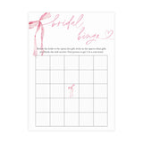Bridal Bingo Game Bridal Shower Game | Pink Bow