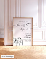 The Night Before Welcome Sign | Rehearsal Dinner Wedding