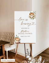 Love is Brewing Bridal Shower Welcome Sign | Espresso Coffee Theme