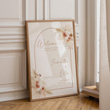 Boho Arch Wedding Welcome Sign | Pampas Grass Terracotta Wedding Poster