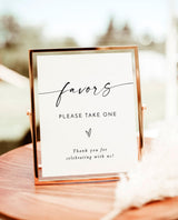 Favors Sign | Minimalist Wedding Modern Bridal