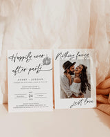 Nothing Fancy Just Love Elopement Announcement with Envelopes | Happily Ever After Party Invite 5x7