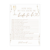 Bridal Trivia Bridal Shower Game | Pearls and Prosecco