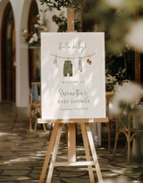 Boy Clothesline Baby Shower Welcome Sign | Boho Theme