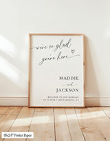 We're So Glad You're Here | Minimalist Modern Wedding Welcome Sign