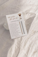 He Said She Said Bridal Shower Game | Love is Brewing Espresso Martini
