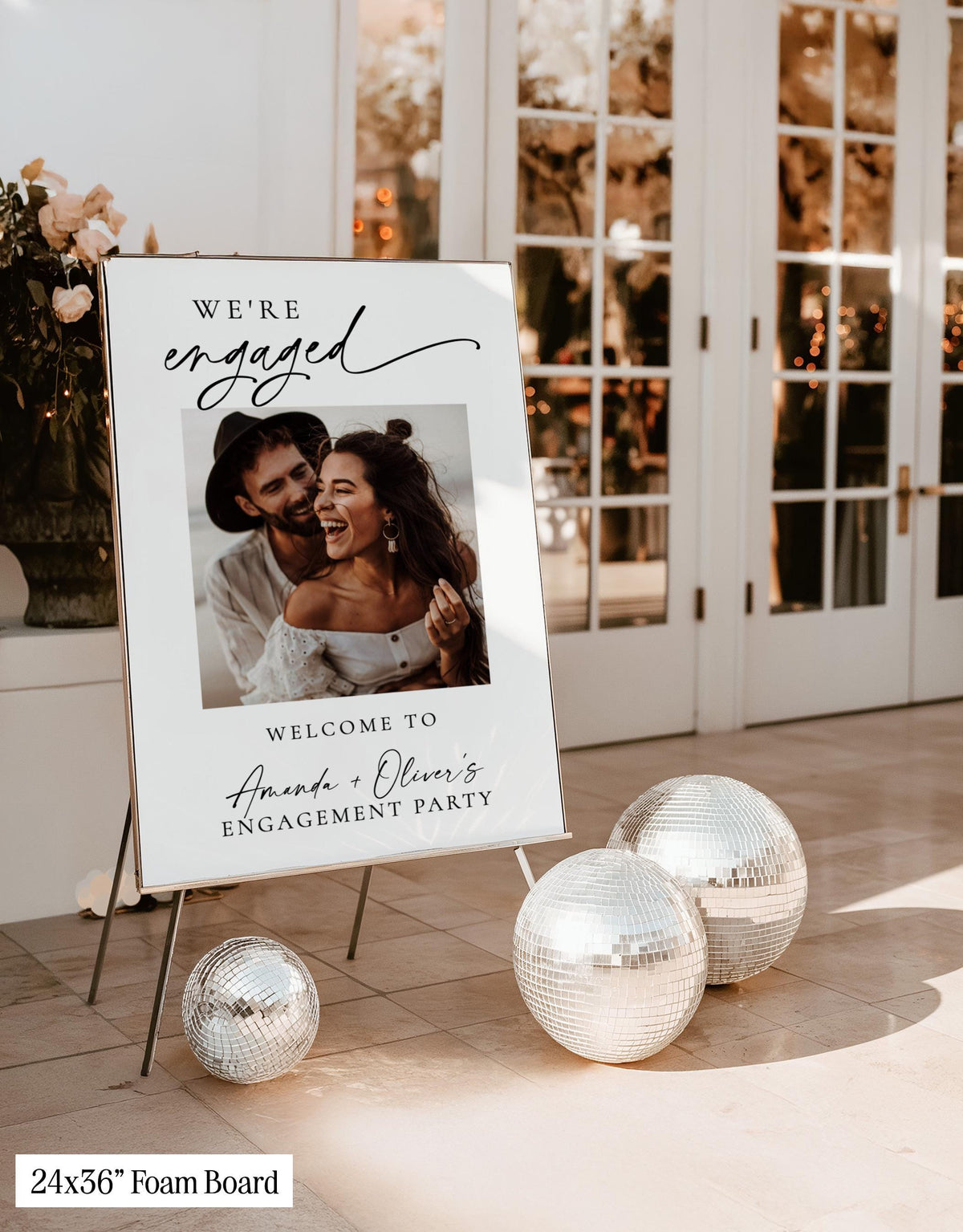 Engagement Party Welcome Sign | Personalized Photo | We're Engaged