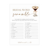 Bridal Word Scramble Bridal Shower Game | Love is Brewing Espresso Martini