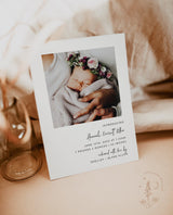 Welcome Baby Birth Announcement Photo Card | Minimalist Modern Newborn