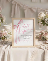 Date Night Ideas Sign Baby Shower Sign | Pink Bow