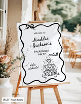Champagne Engagement Party Welcome Sign | Modern Wedding Handwritten Calligraphy Theme