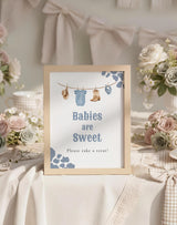 Babies are Sweet Baby Shower Sign 8x10 | Blue Cowboy Western