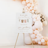 Boho Gender Reveal Welcome Sign | He or She Party Poster